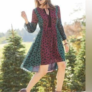 Matilda Jane US M A Little Party Boho Swiss Dot Sheer Sleeve Tie Waist Dress